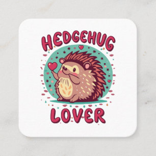 Hedgehug Lover Square Business Card