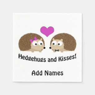 Hedgehugs and Kisses Hedgehog Love Napkin