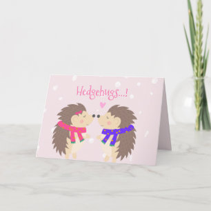 Hedgehugs! Cute Hedgehog Christmas Holiday Card