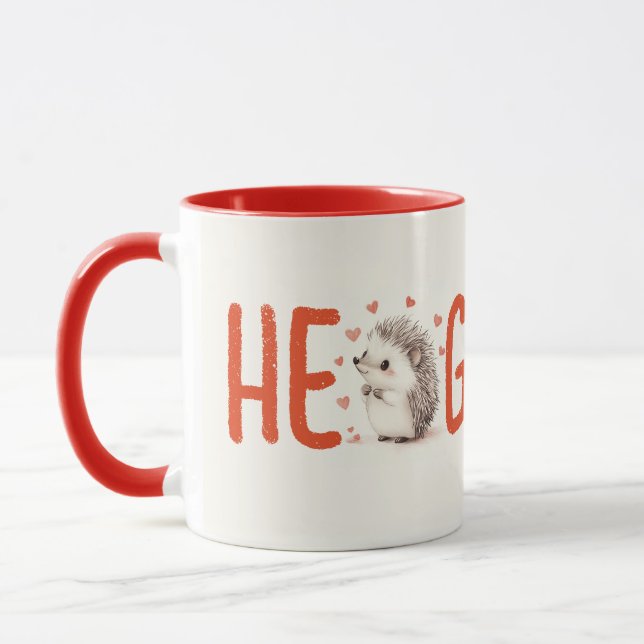 Hedgehugs! Cute Hedgehog Coffee Mug, Tea Mug (Left)