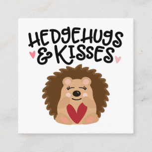 Hedgehugs & Kisses   Cute Hedgehog Valentine Desig Enclosure Card
