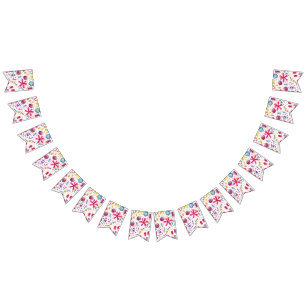 Hedgerow Flowers Watercolor Bunting