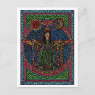 hedgewitch pentagram 001 spellcraft postcard