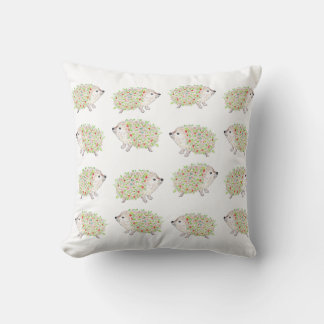 Hedghogs With Holly on  them  Cushion
