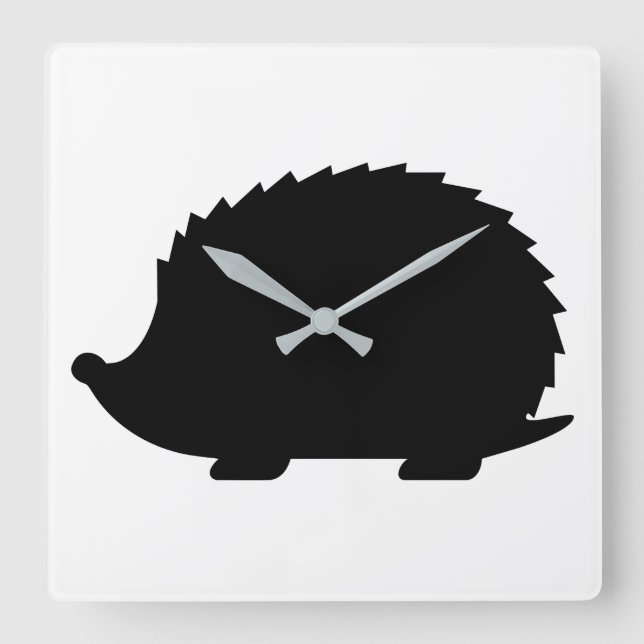 Hedhog Silhouette Square Wall Clock (Front)