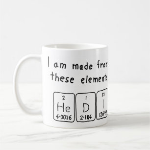Hedi periodic table name mug