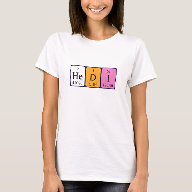 Hedi periodic table name shirt (Front)