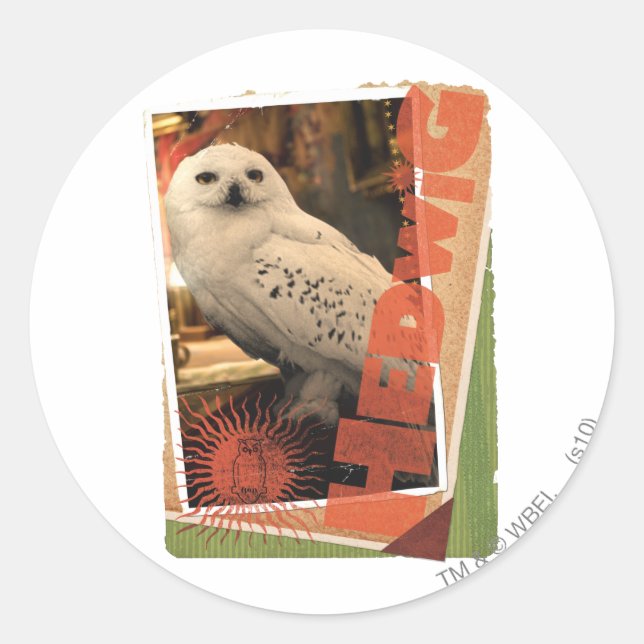 Hedwig 1 classic round sticker (Front)