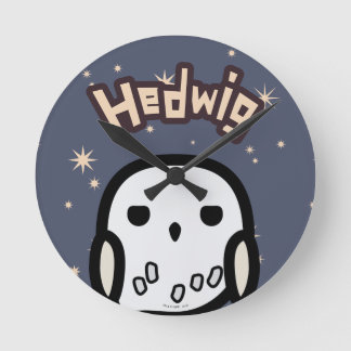 Hedwig Cartoon Character Art Round Clock