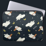 Hedwig Nighttime Moonlight Pattern Laptop Sleeve<br><div class="desc">Add a touch of whimsical wizarding charm with this adorable Hedwig the snowy owl pattern design. Featuring repeating illustrations of Hedwig soaring beneath crescent moons and twinkling stars, this playful all-over print captures the magic of nighttime deliveries from the Owl Post. Some Hedwigs are bundled up in cozy Gryffindor house-colored...</div>