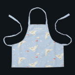 Hedwig Owl Post Letters and Books Pattern Apron<br><div class="desc">Add a touch of magical charm to your everyday essentials with this whimsical Hedwig pattern design. Featuring graceful Hedwigs soaring across a soft sky-blue background, this enchanting all-over print is accented with floating letters, open spellbooks, feathers, and tiny sparkling stars. The light, airy color palette and playful illustrations create a...</div>