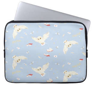 Hedwig Owl Post Letters and Books Pattern Laptop Sleeve
