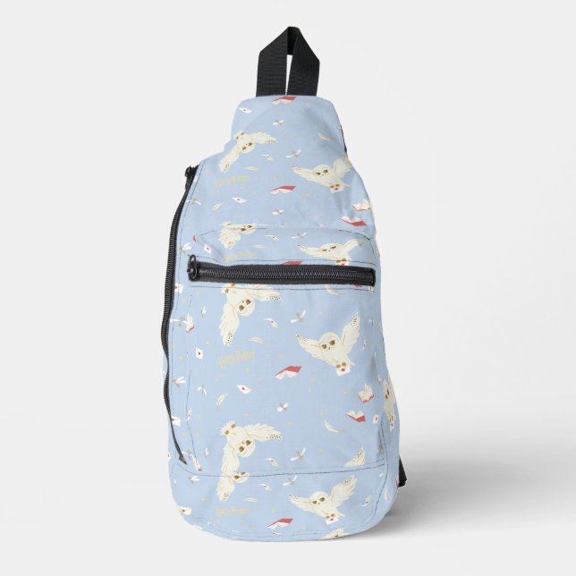 Hedwig Owl Post Letters and Books Pattern Sling Bag (Front)