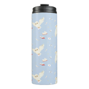 Hedwig Owl Post Letters and Books Pattern Thermal Tumbler