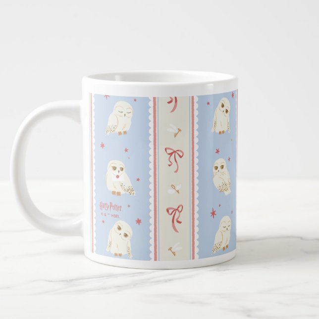 Hedwig Owl Post Stripe Pattern Large Coffee Mug (Left)