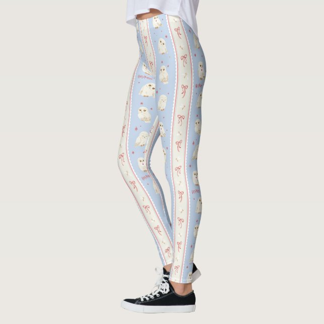 Hedwig Owl Post Stripe Pattern Leggings (Left)