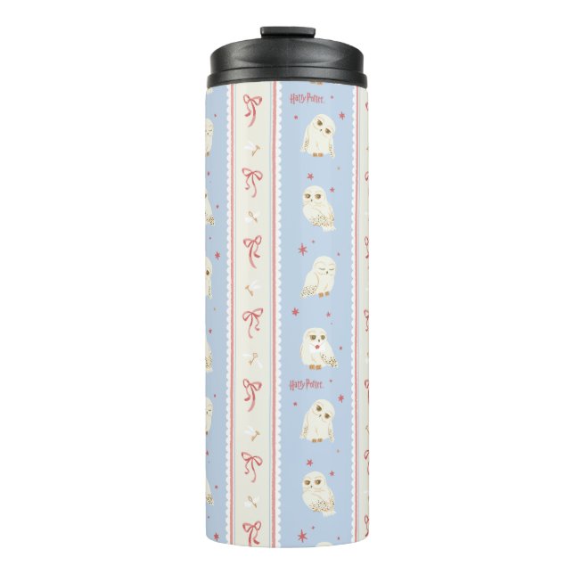 Hedwig Owl Post Stripe Pattern Thermal Tumbler (Front)