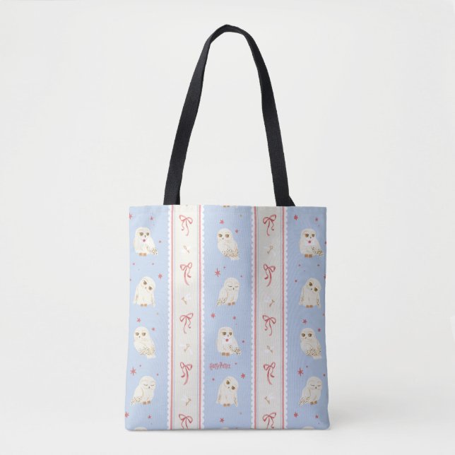 Hedwig Owl Post Stripe Pattern Tote Bag (Front)
