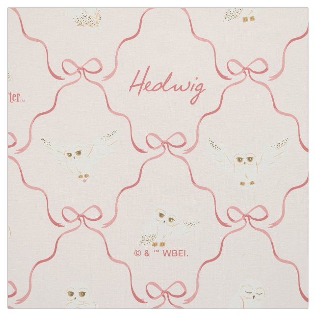 Hedwig Pink Ribbon Pattern Fabric (Swatch)
