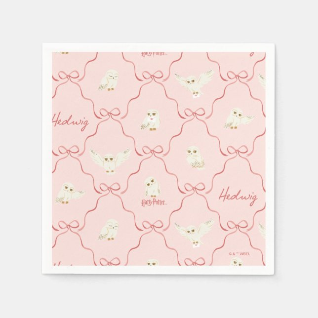 Hedwig Pink Ribbon Pattern Napkin (Front)
