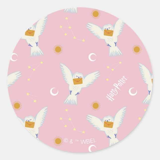 Hedwig Pink Solstice Pattern Classic Round Sticker (Front)