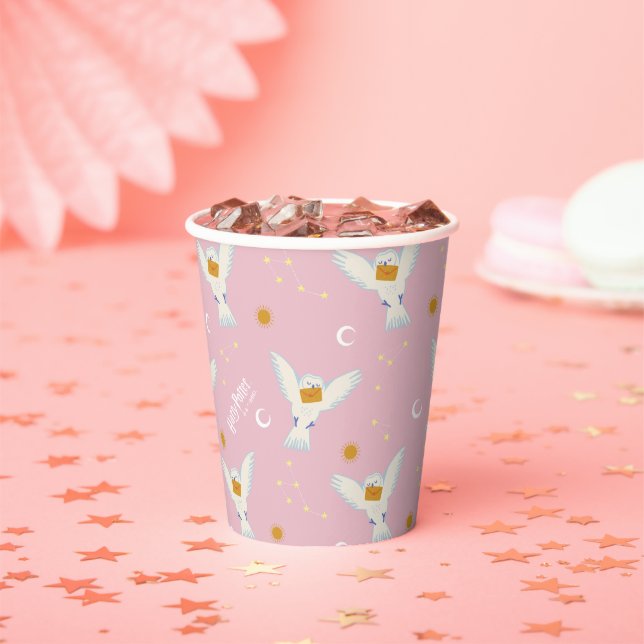 Hedwig Pink Solstice Pattern Paper Cups (Insitu)