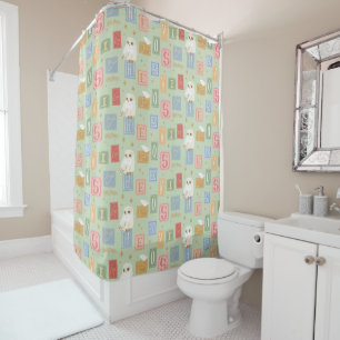 Hedwig Post Letter Block Pattern Shower Curtain