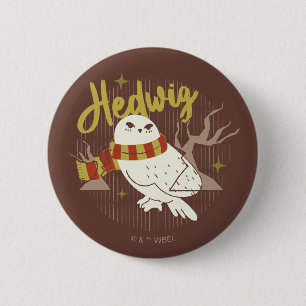 Hedwig Whimsical Forest Drawing 6 Cm Round Badge