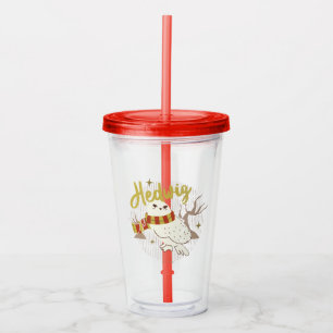 Hedwig Whimsical Forest Drawing Acrylic Tumbler