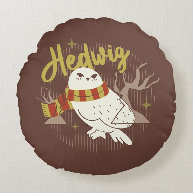 Hedwig Whimsical Forest Drawing Round Cushion (Front)