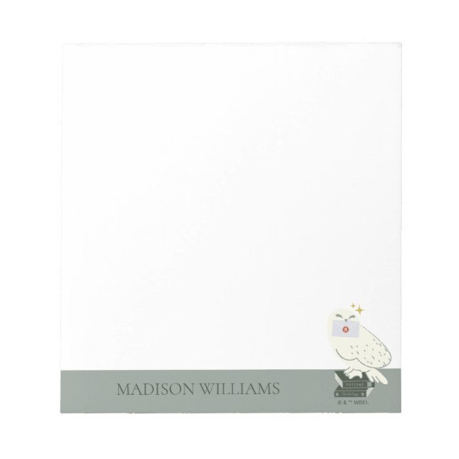 Hedwig With Letter Whimsical Drawing Notepad (Front)