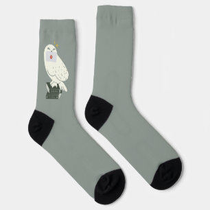 Hedwig With Letter Whimsical Drawing Socks