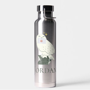 Hedwig With Letter Whimsical Drawing Water Bottle