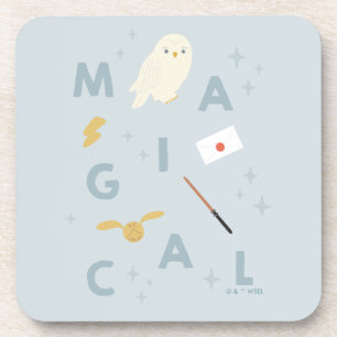 Hedwigh "Magical" Typography Graphic Coaster