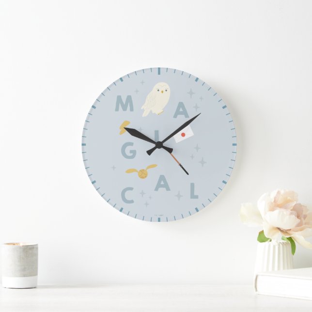 Hedwigh "Magical" Typography Graphic Large Clock (Home)