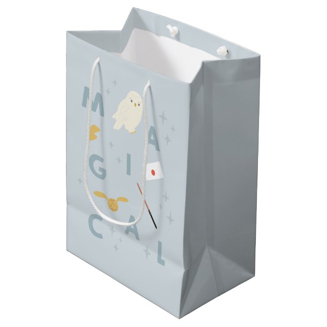 Hedwigh "Magical" Typography Graphic Medium Gift Bag (Front Angled)