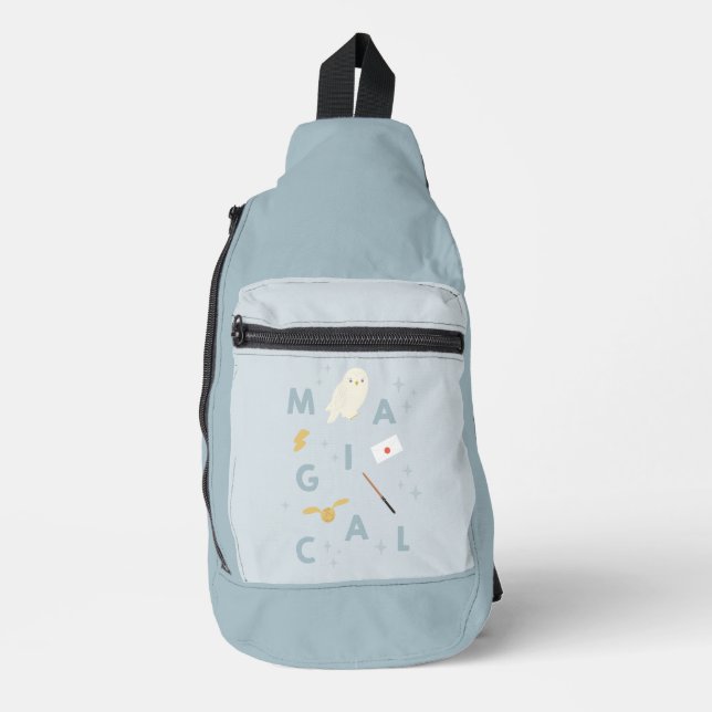 Hedwigh "Magical" Typography Graphic Sling Bag (Front)