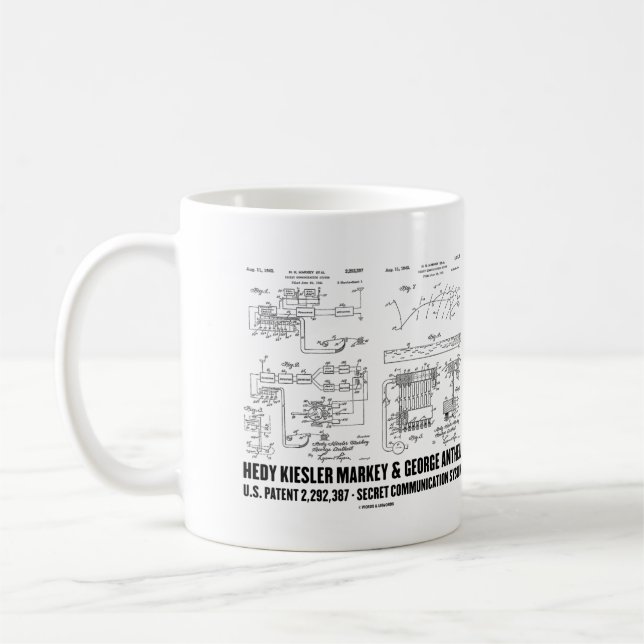Hedy Kiesler Markey G. Antheil US Patent 2292387 Coffee Mug (Left)