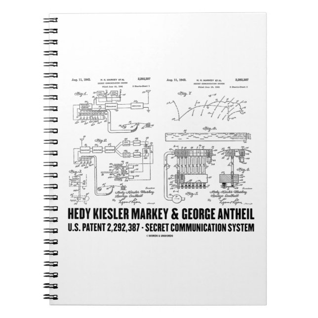 Hedy Kiesler Markey G. Antheil US Patent 2292387 Notebook (Front)