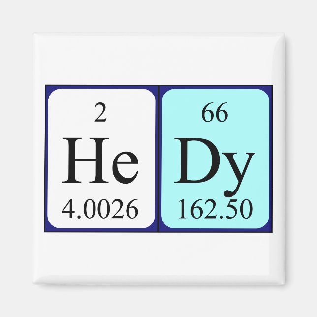 Hedy periodic table name magnet (Front)