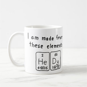 Hedy periodic table name mug
