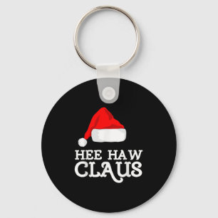 Hee-haw Claus Christmas Santas Hat Pajama Family X Key Ring