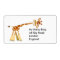 Hee Hee Hee!! cartoon giraffe Label