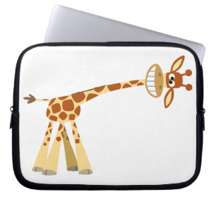 Hee Hee Hee!! cartoon giraffe Laptop Sleeve