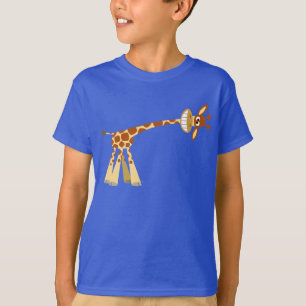 Hee Hee Hee!! Cute Cartoon Giraffe Kids T-shirts
