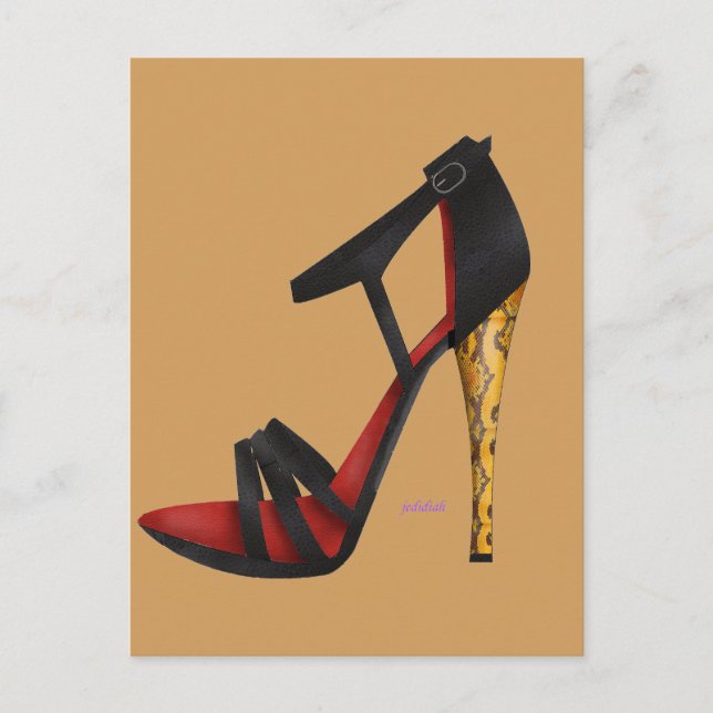 Heeled Evening Sandal Postcard (Front)
