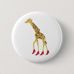 Heeled Giraffe 6 Cm Round Badge