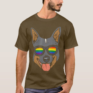 Heeler Cattle Dog LGBTQ Rainbow Flag Gay Pride T-Shirt