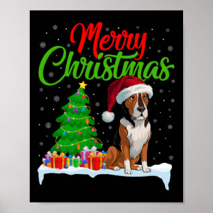 Heeler Dog Christmas Tree Lights Funny Xmas Heeler Poster