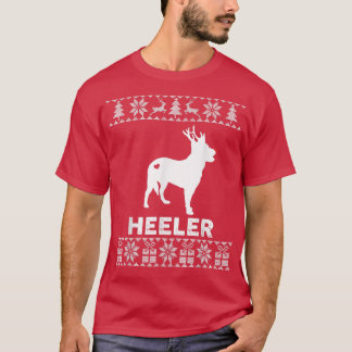 Heeler Dog Lover Christmas Reindeer Ugly Christmas T-Shirt